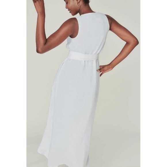 Andie The Maxi Wrap Dress Sleeveless Coconut Linen Blend Sz L 1978 Beach NWT - Picture 7 of 7